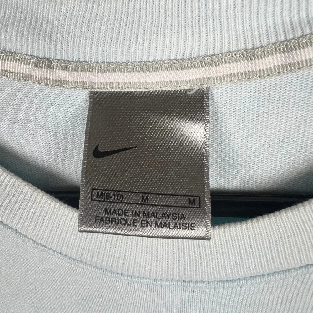Nike‎ Light Blue Long Sleeve Crewneck Sweatshirt Pullover Top 2000s M(8-10)